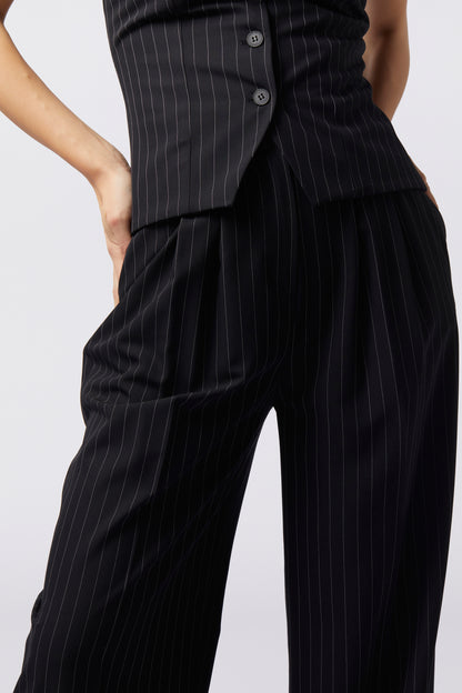 Tailleur Giacca doppiopetto e Pantalone Palazzo Gessato Frescolana