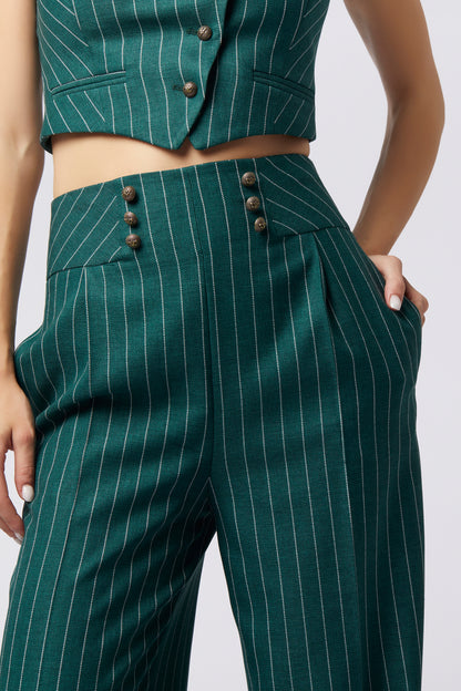 Tailleur Giacca doppiopetto e Pantalone palazzo Gessato