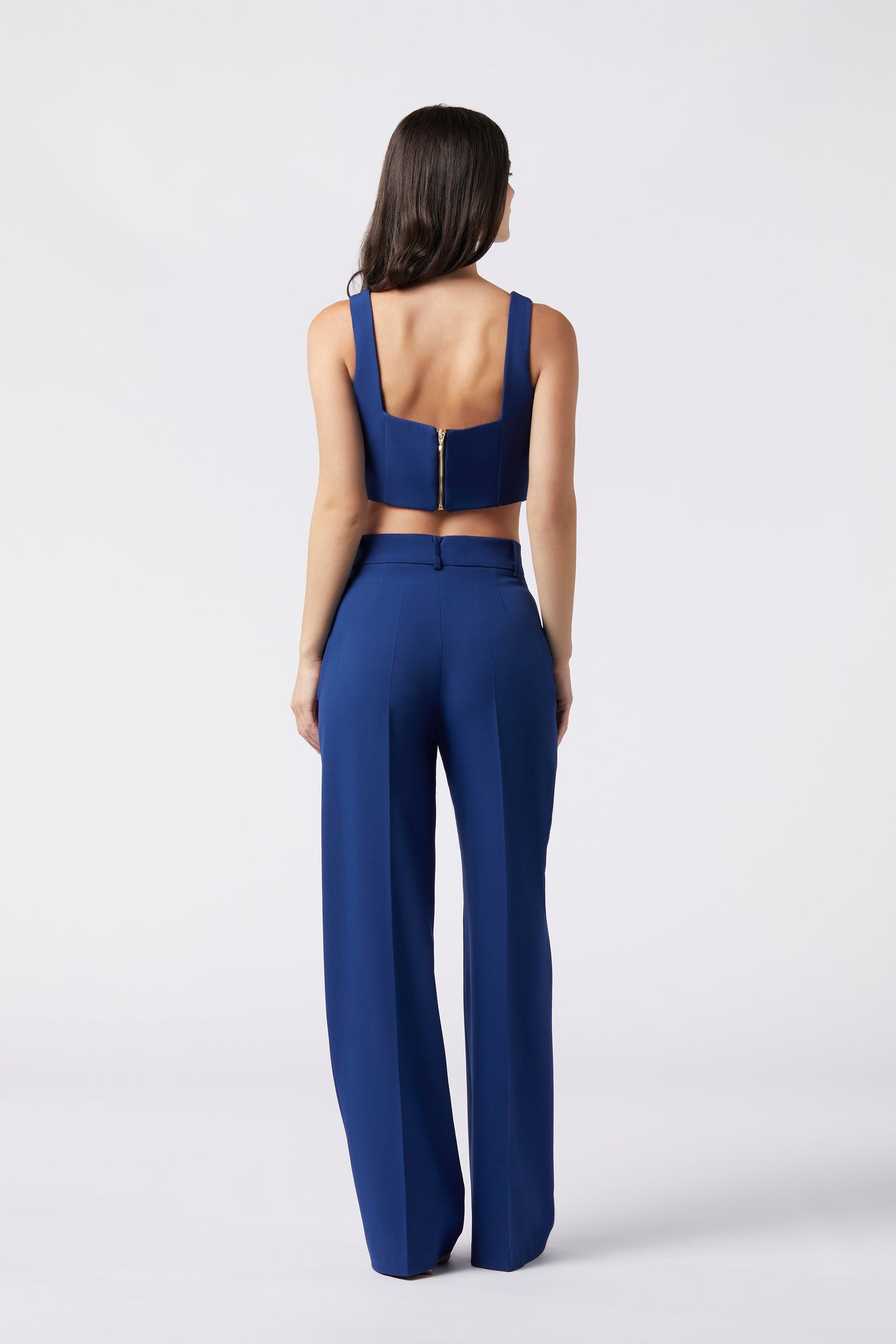 Tailleur trois pièces - Giacca rever raso, Pantalone palazzo e Top bustier