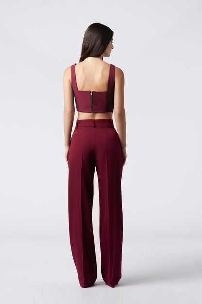 Tailleur trois pièces - Giacca rever raso, Pantalone palazzo e Top bustier