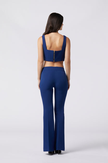 Tailleur trois pièces - Giacca rever raso, Pantalone zampa e Top bustier